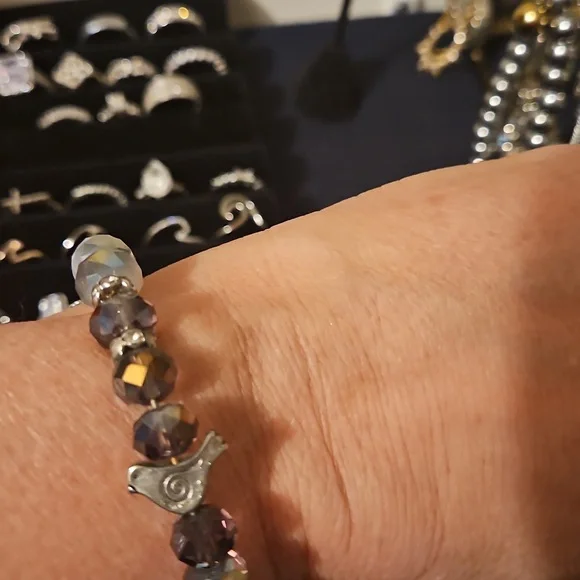 Alex and Ani double wrap beaded bird Bracelet - Picture 3 of 7